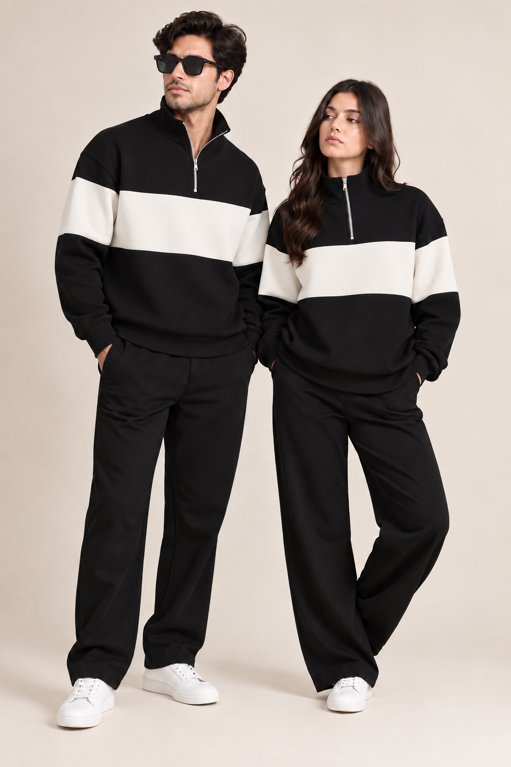 Quarter Zip Sweatshirt Zebra