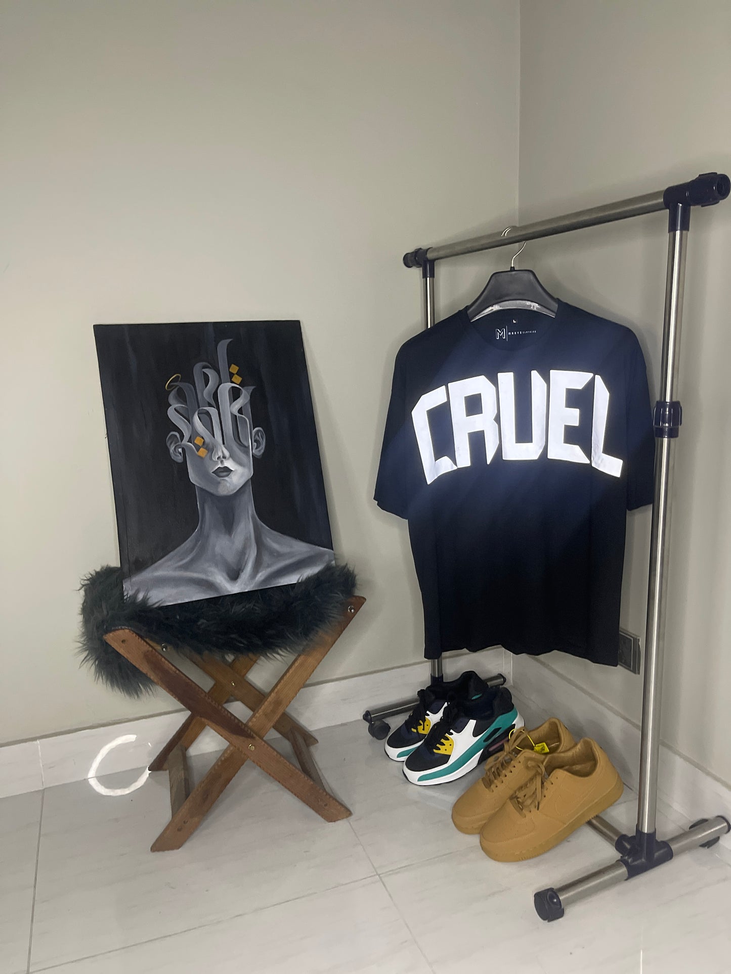 Cruel Reflector Oversize Black Tshirt