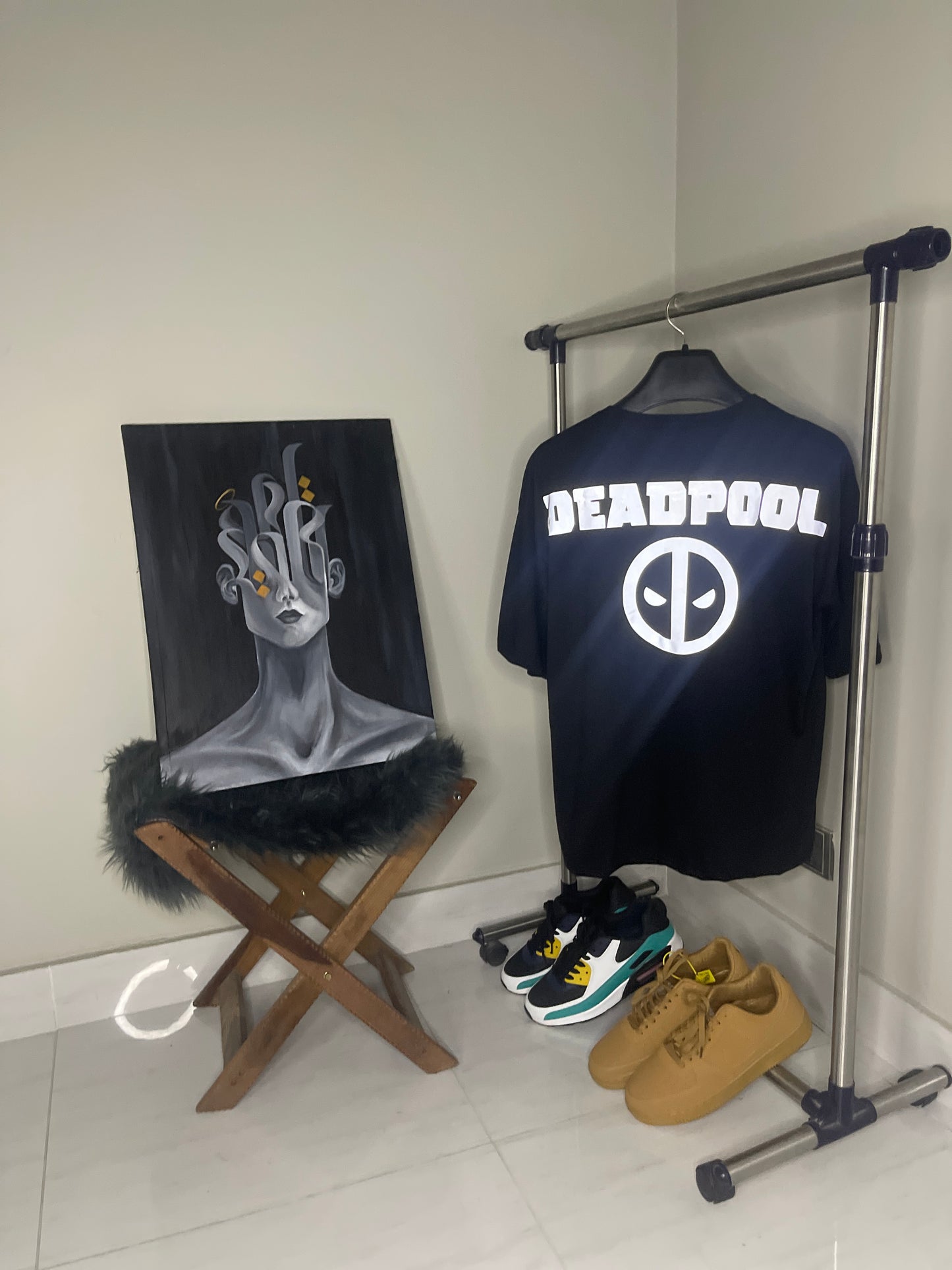 Deadpool Reflector Oversize Black Tshirt