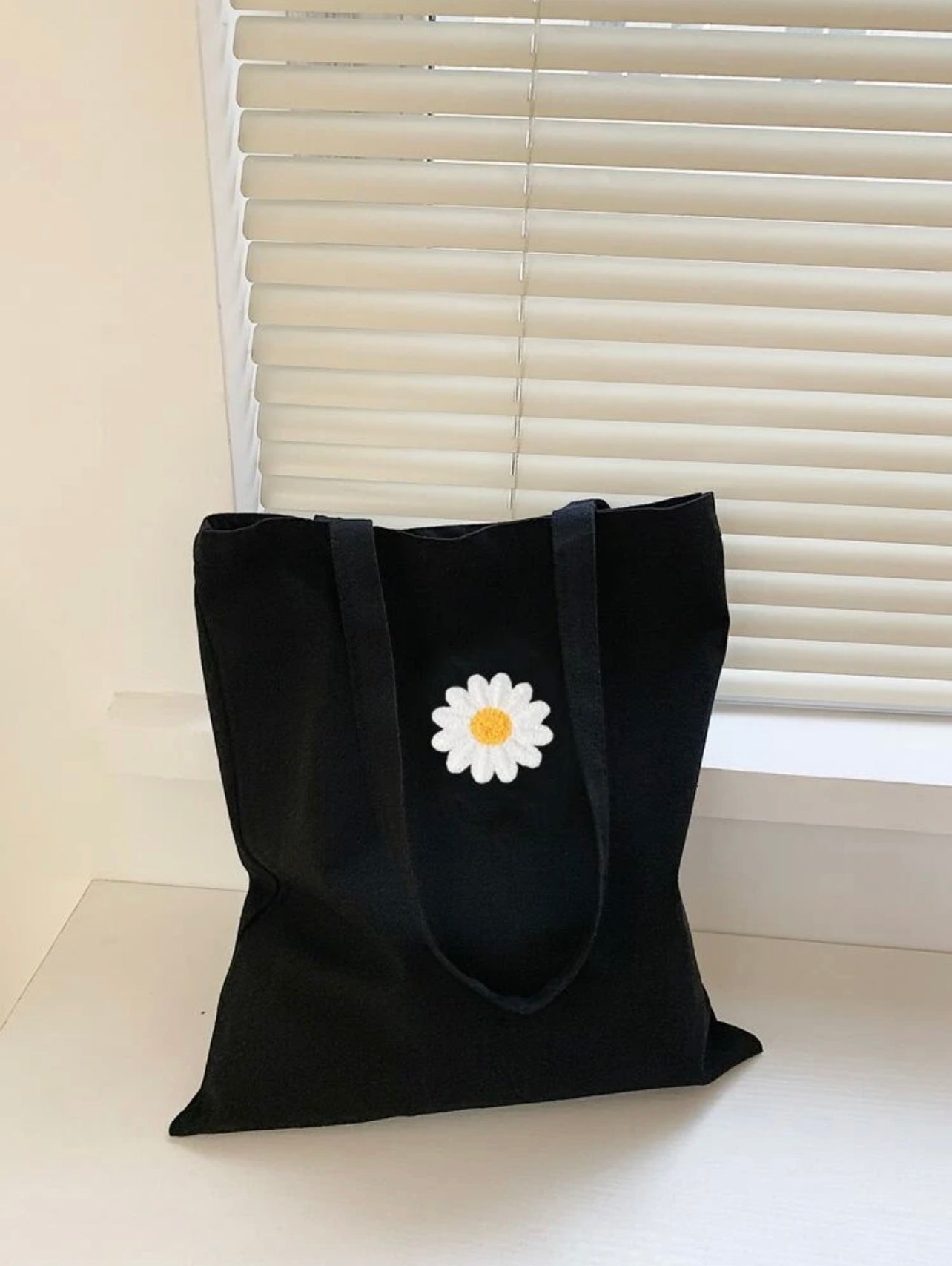 SUNFLOWER TOTE BAG BLACK