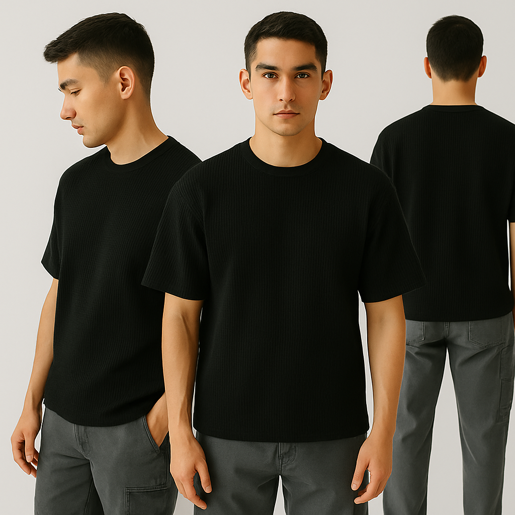 Basic Knitted Tshirt Black