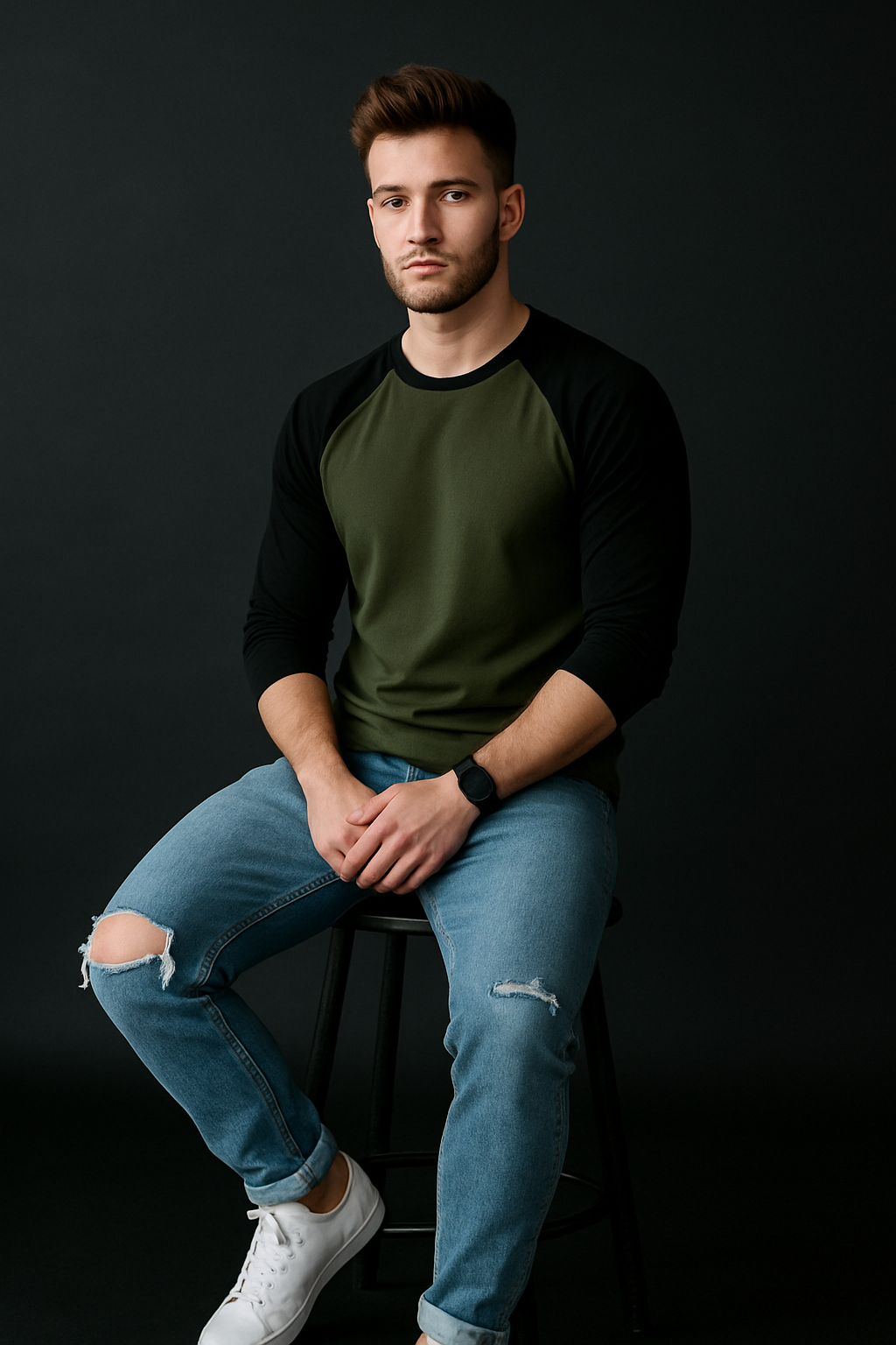 Fullsleeves Raglan Tshirt Olive