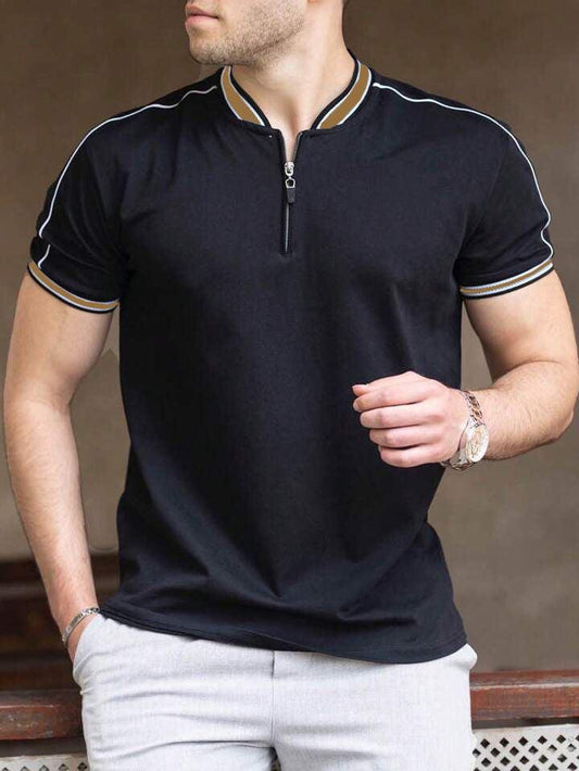 Smoked Polo Neck Tshirt In Black