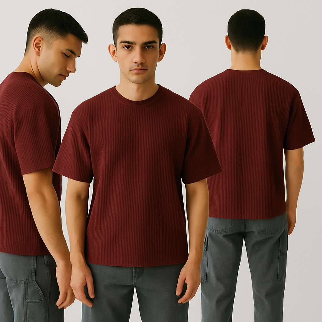 Basic Knitted Tshirt Maroon