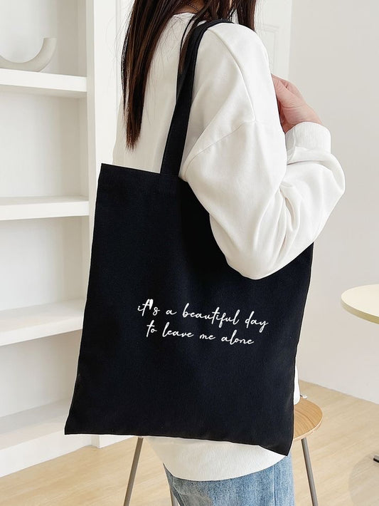 ITS A BEAUTIFUL DAY TOTE BAG BLACK