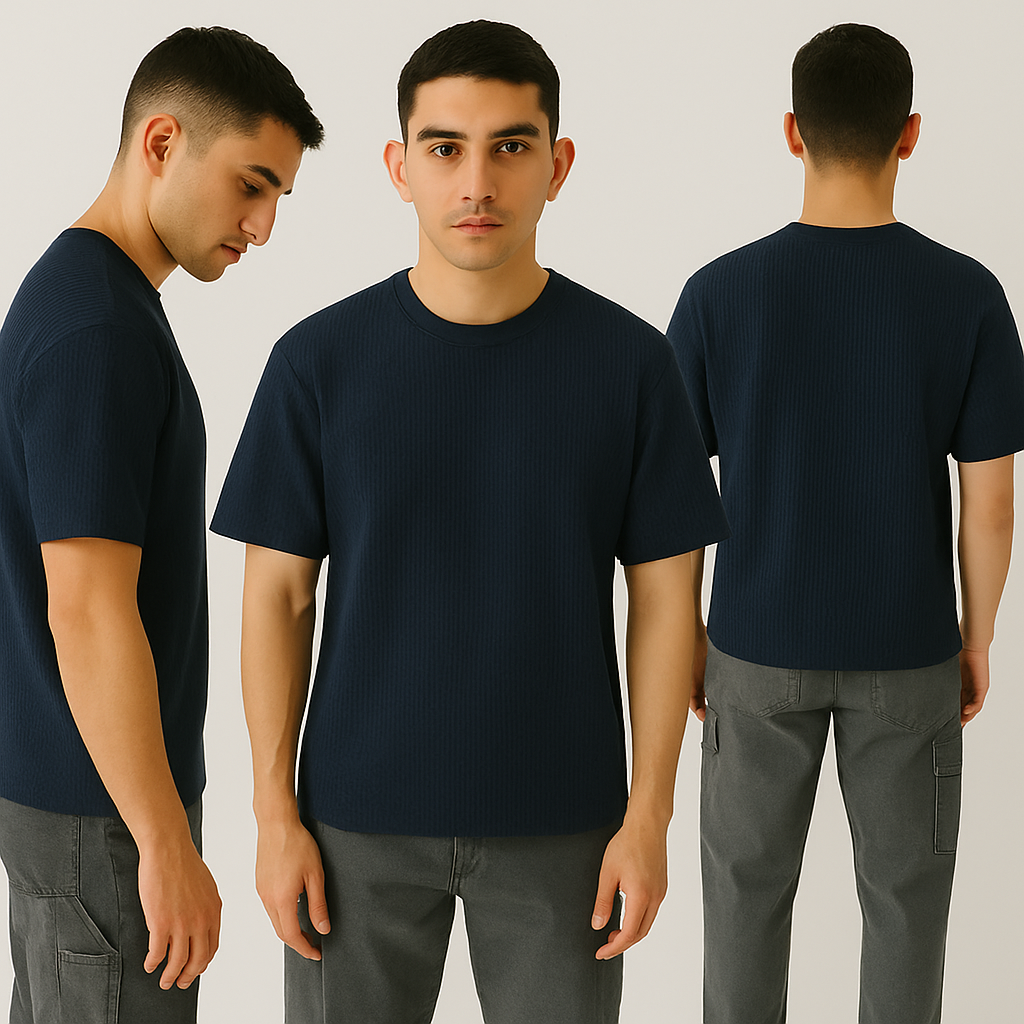 Basic Knitted Tshirt Navy