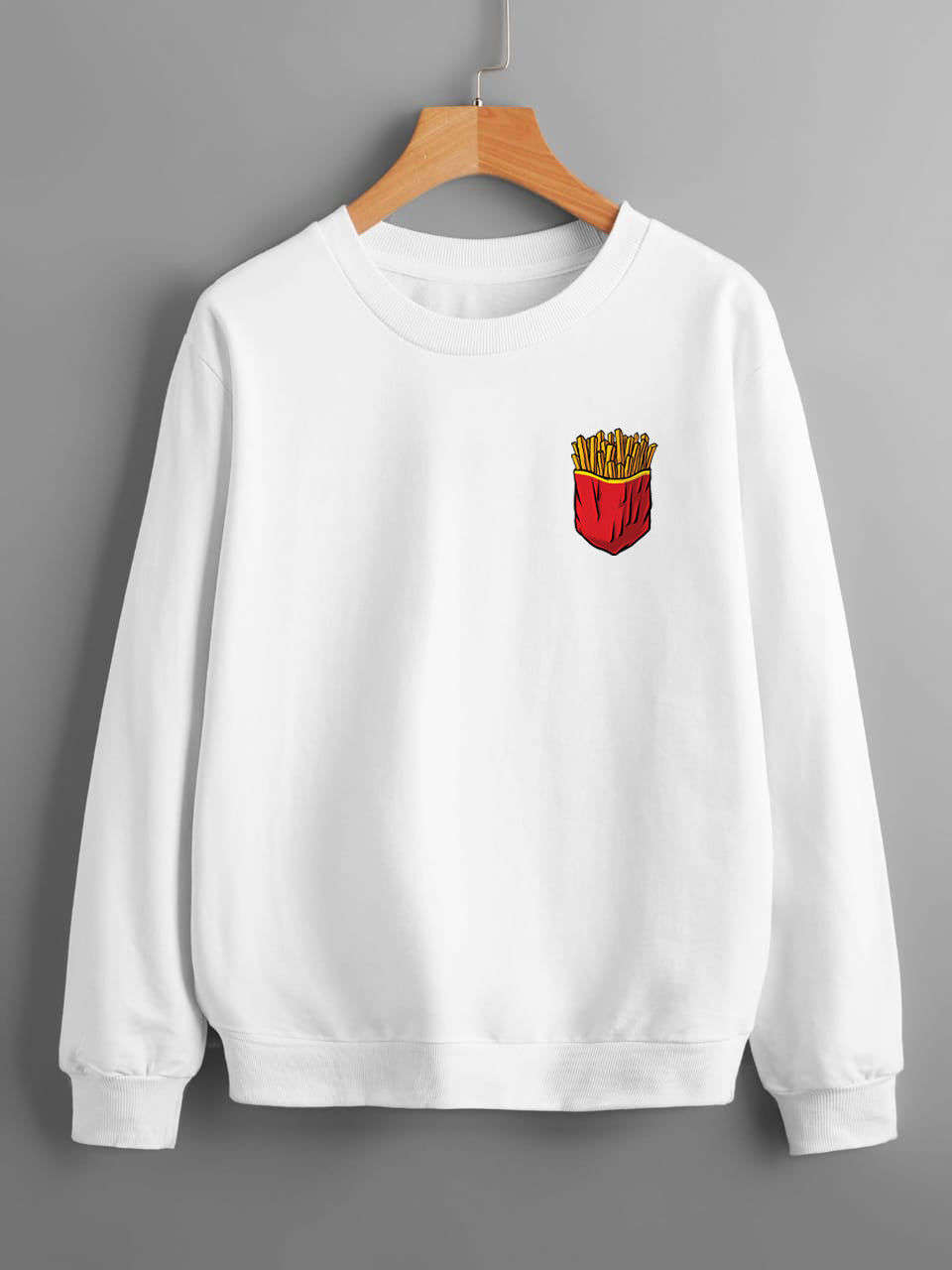 WHITE FRIES SWEATSHIRT