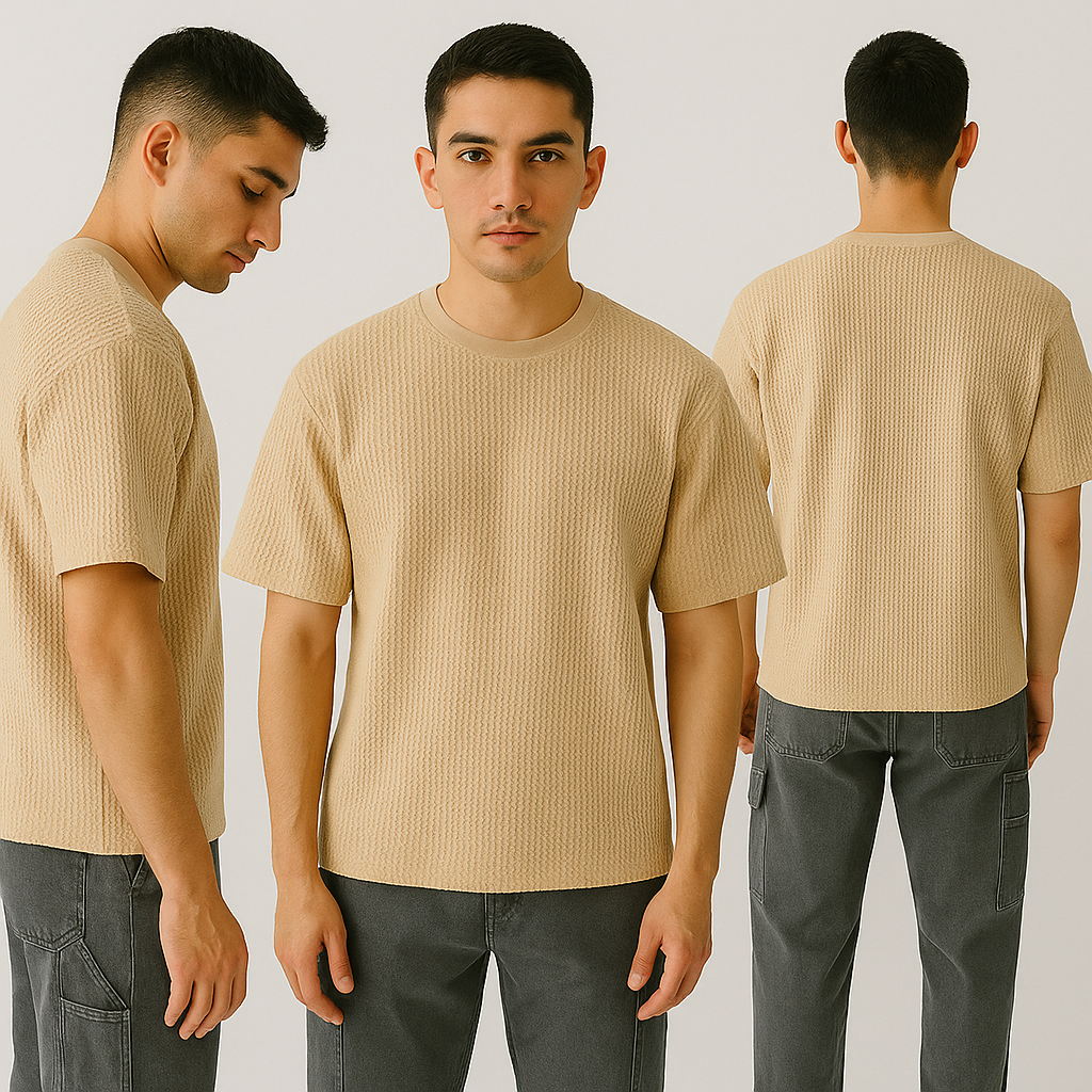Basic Knitted Tshirt Beige