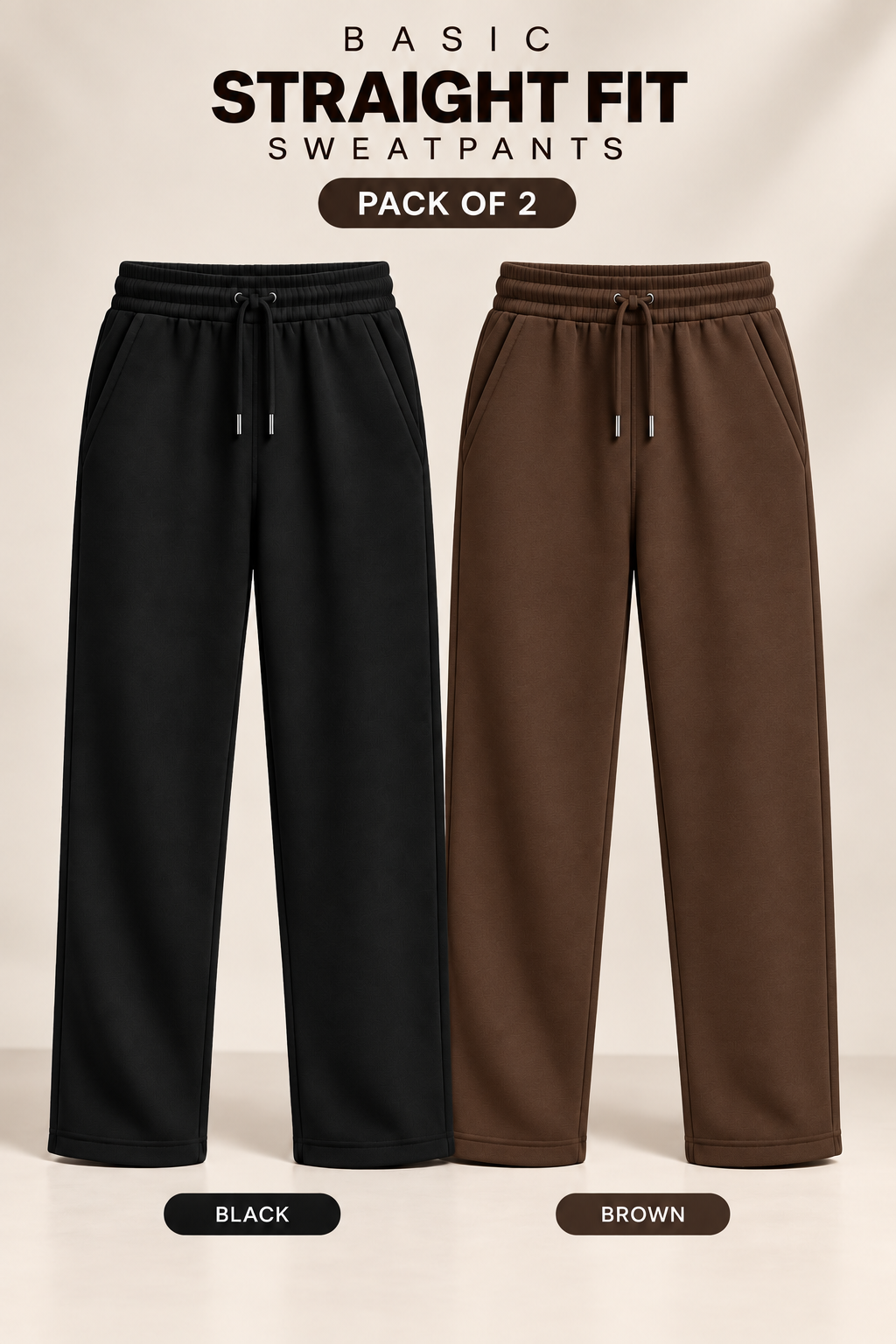 Pack Of Two Sweatpants Black - Brown
