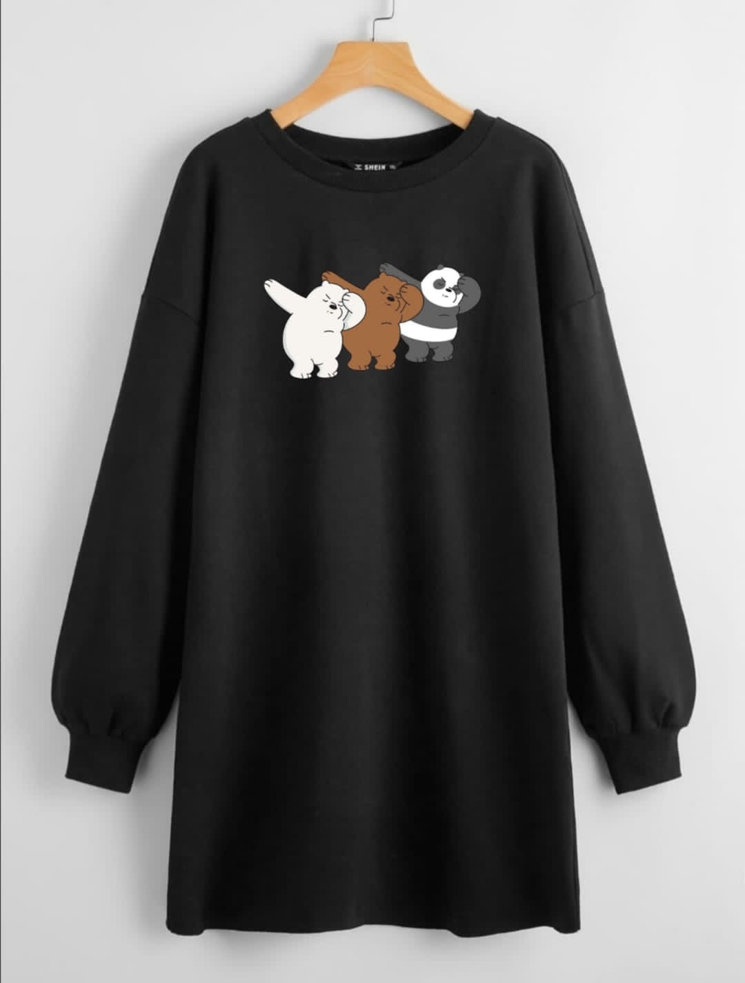 LONG LENGTH SWEATSHIRT BLACK DAB BEARS