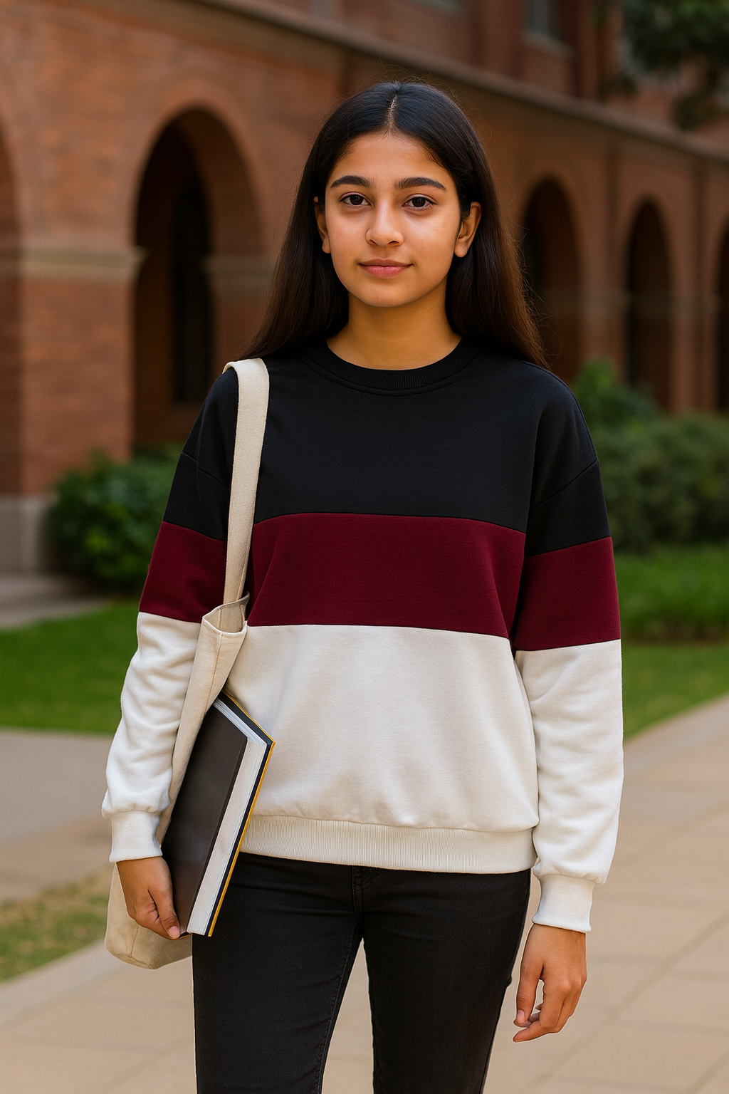 MAROON BLOCK SWEATSHIRT
