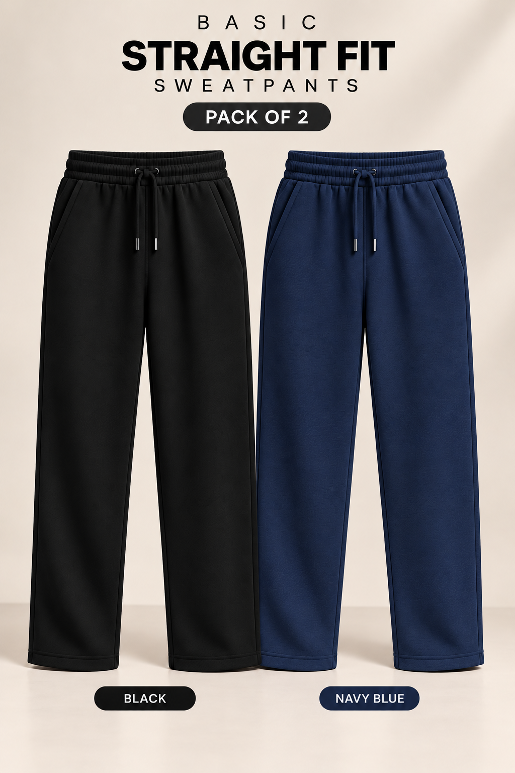 Pack Of Two Sweatpants Black - Navy