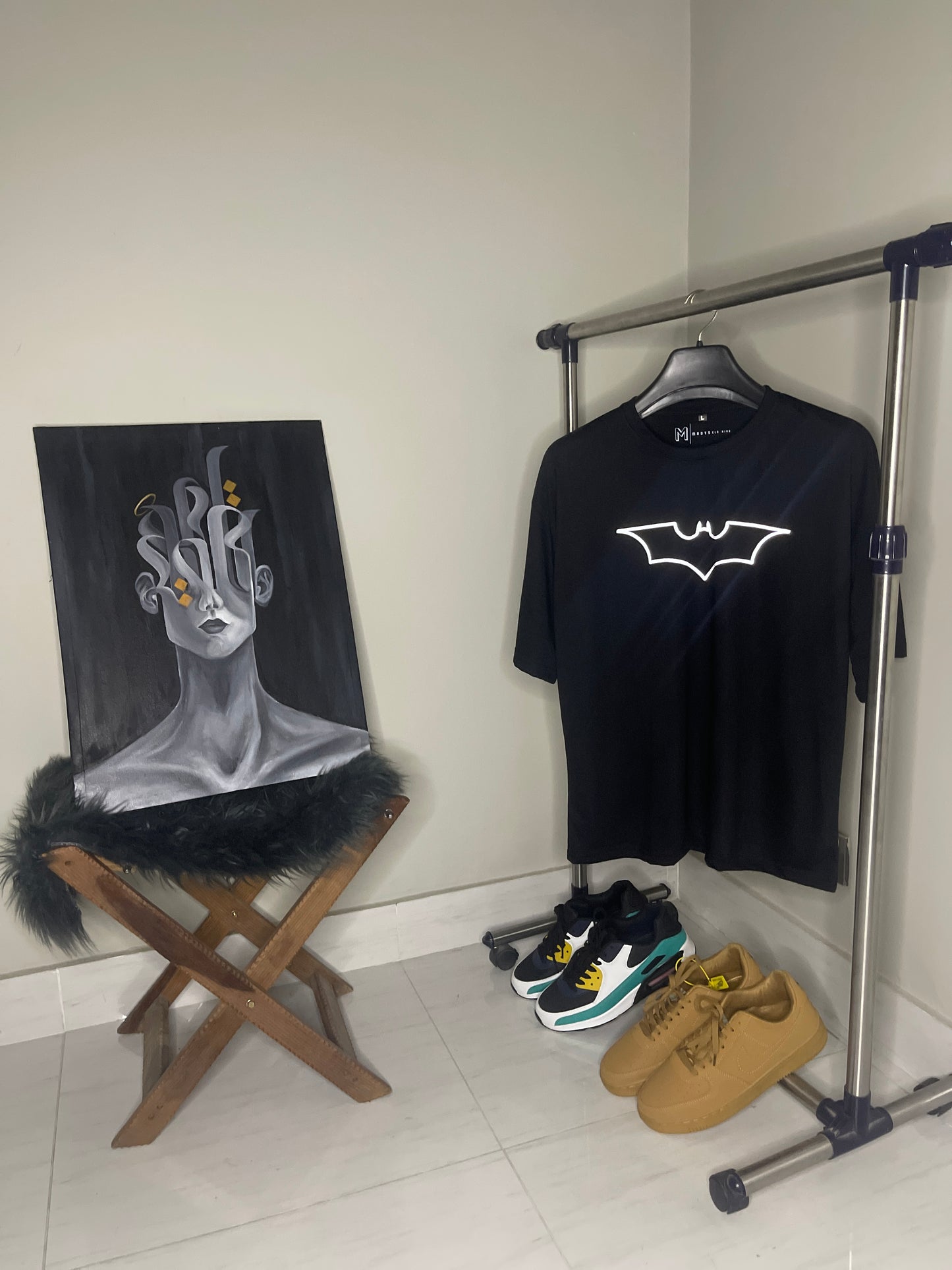 Batman Reflector Oversize Black Tshirt