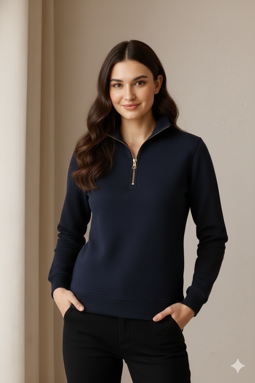 Quarter Zip Sweatshirt Navy