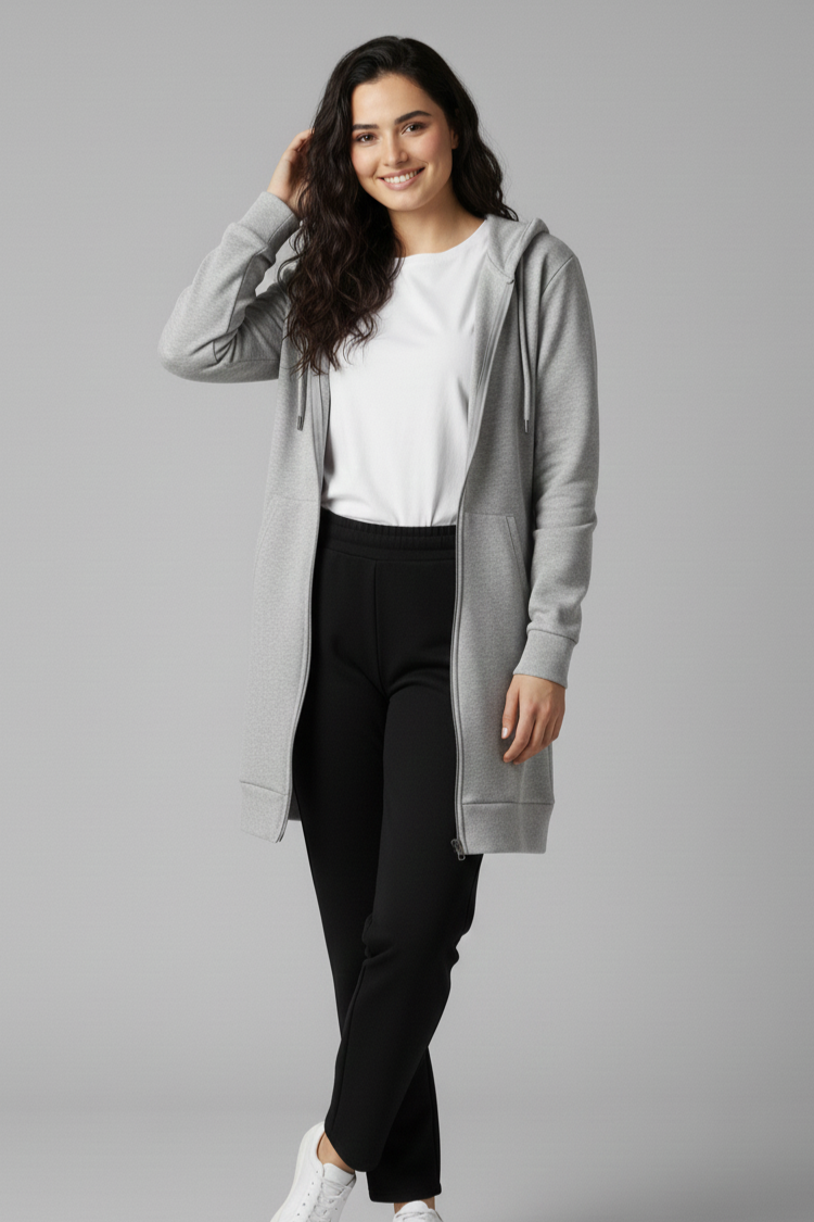 LONG LENGTH ZIPPER GREY