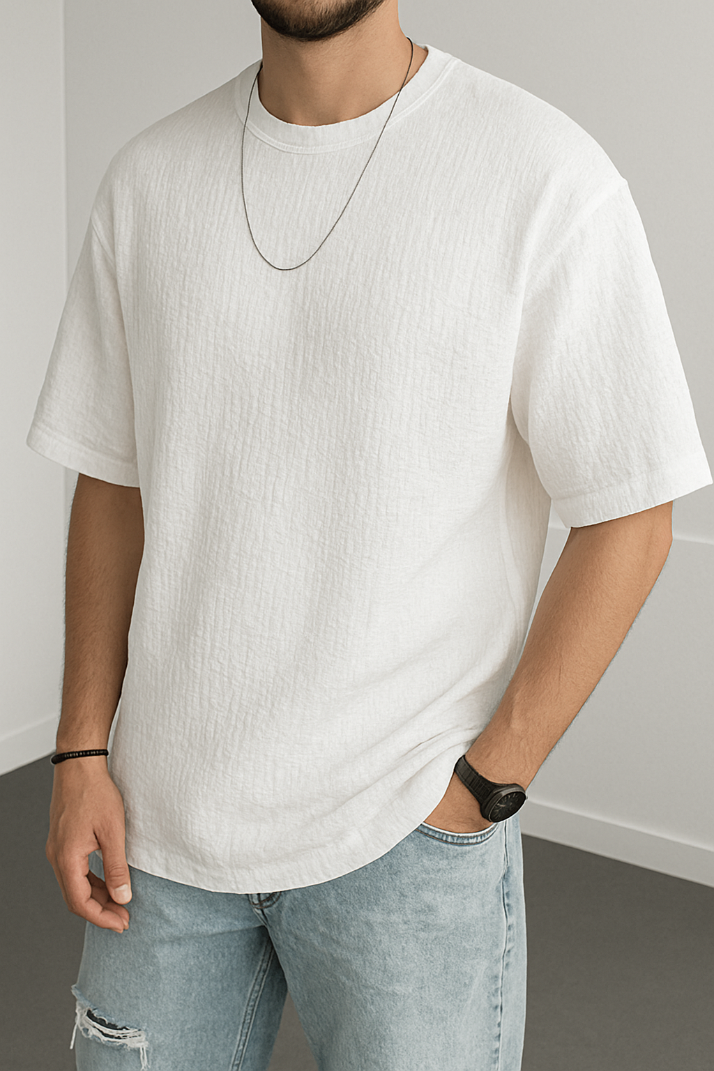 Wrinkle Oversize Tshirt White