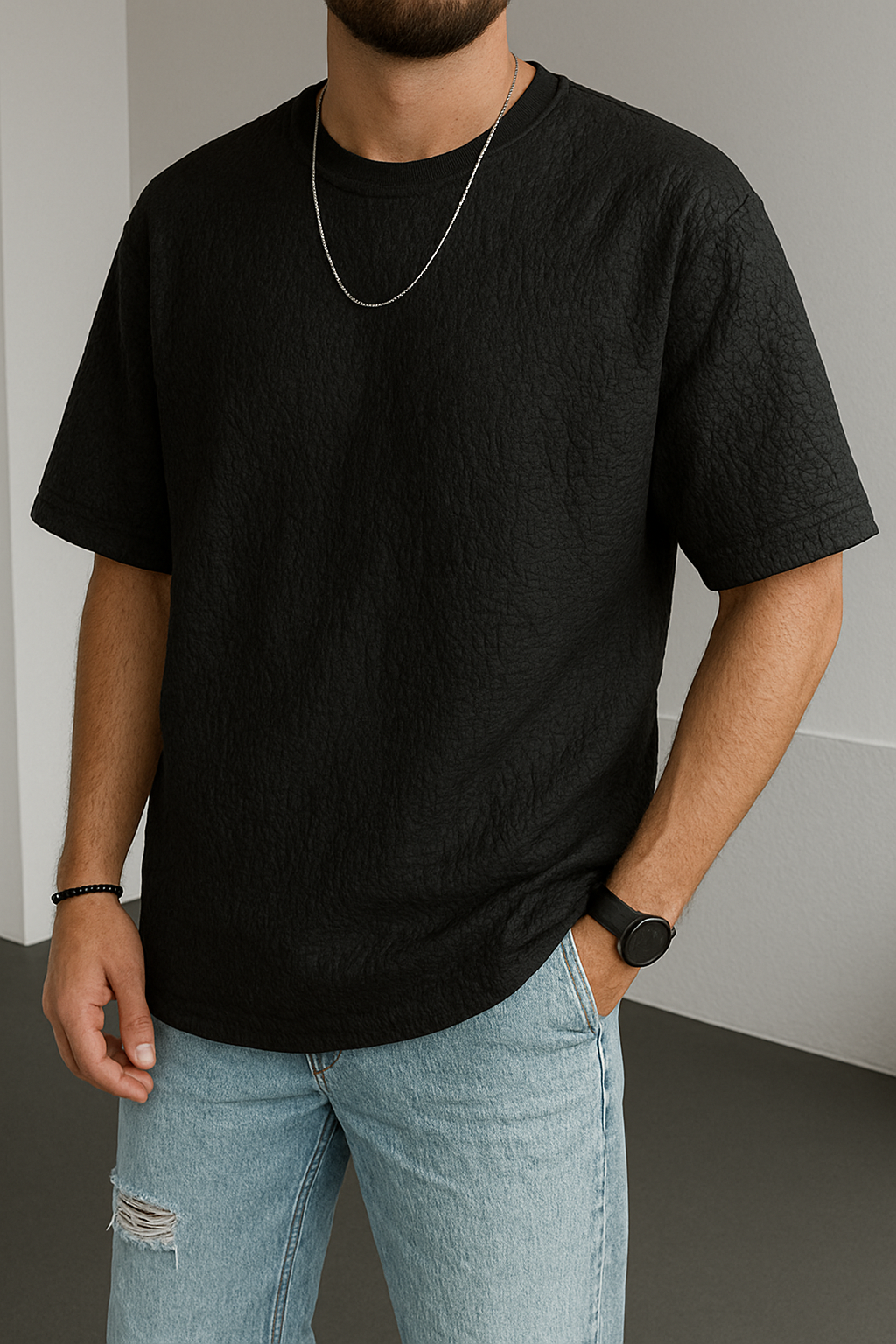 Wrinkle Oversize Tshirt Black