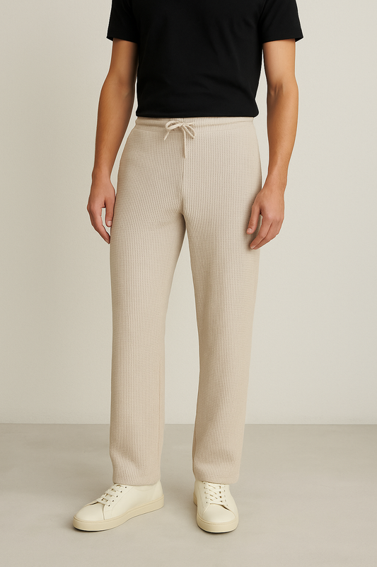 Knitted Straight Trouser Beige