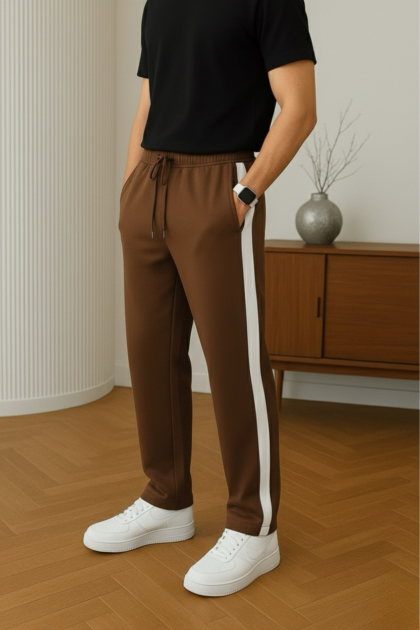 BROWN PANEL SWEATPANTS