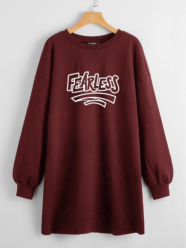 LONG LENGTH SWEATSHIRT MAROON FEARLESS