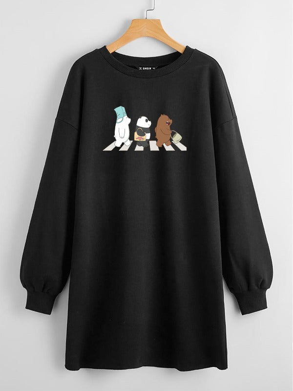 LONG LENGTH SWEATSHIRT BLACK STREET BEARS