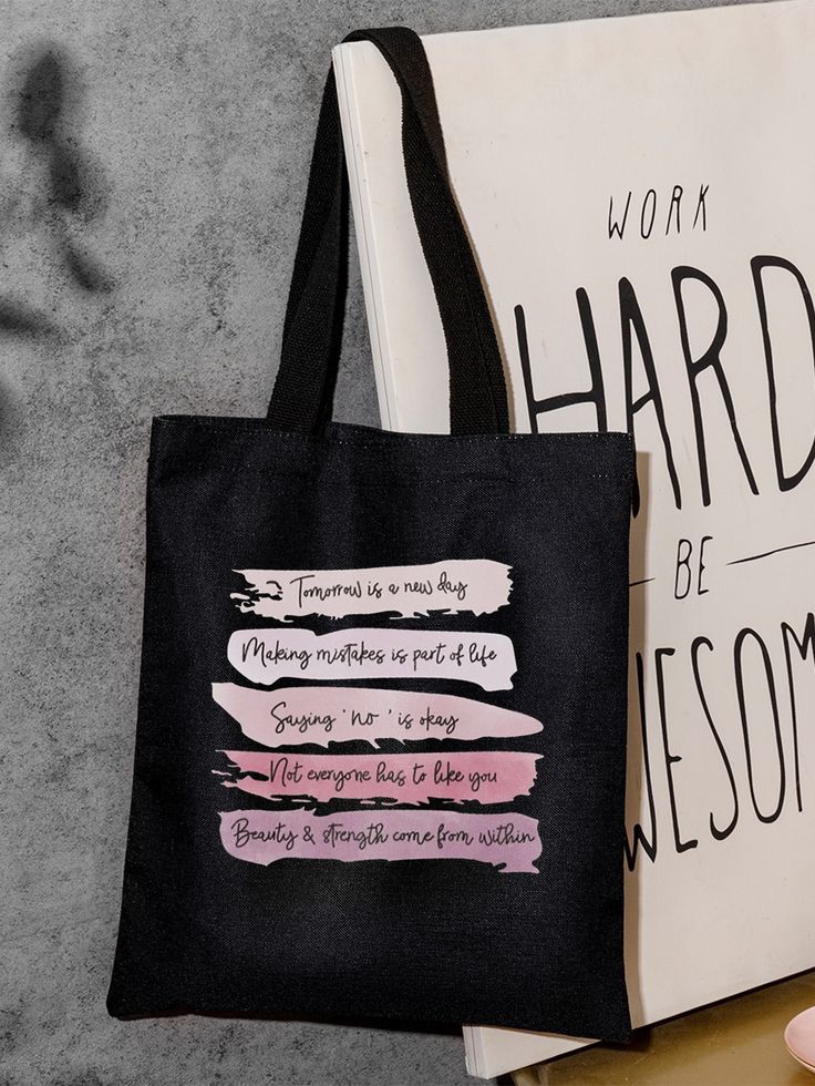 TOMORROW IS A NEW DAY TOTE BAG BLACK