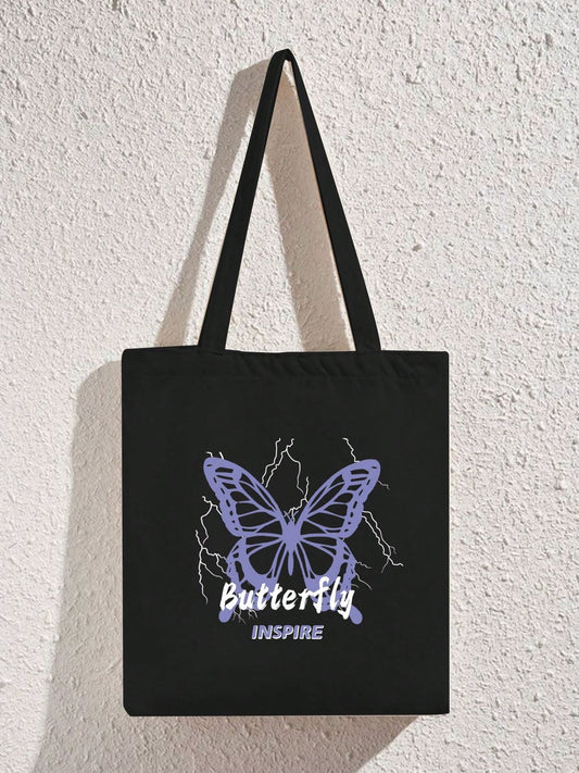 BUTTERFLY INSPIRE TOTE BAG BLACK