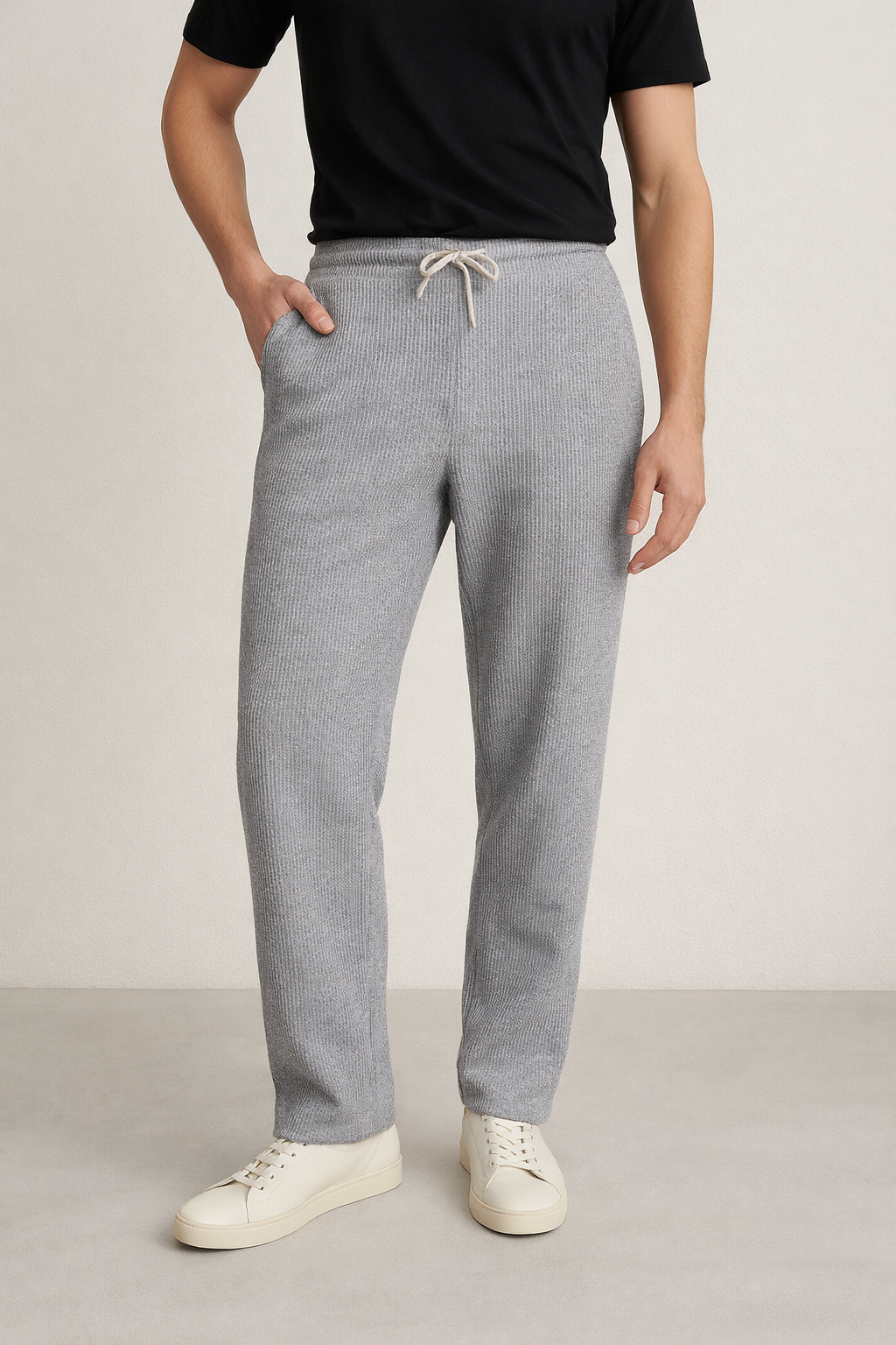 Knitted Straight Trouser Grey
