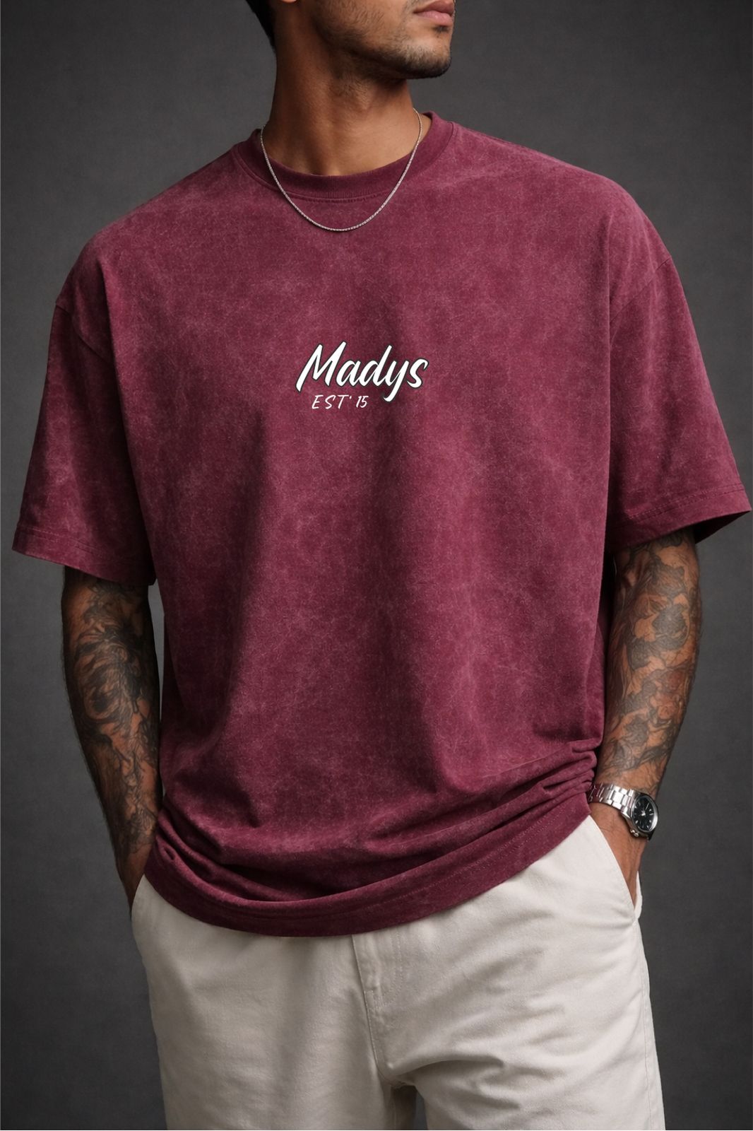 Stonewash Gradient T-Shirt Maroon