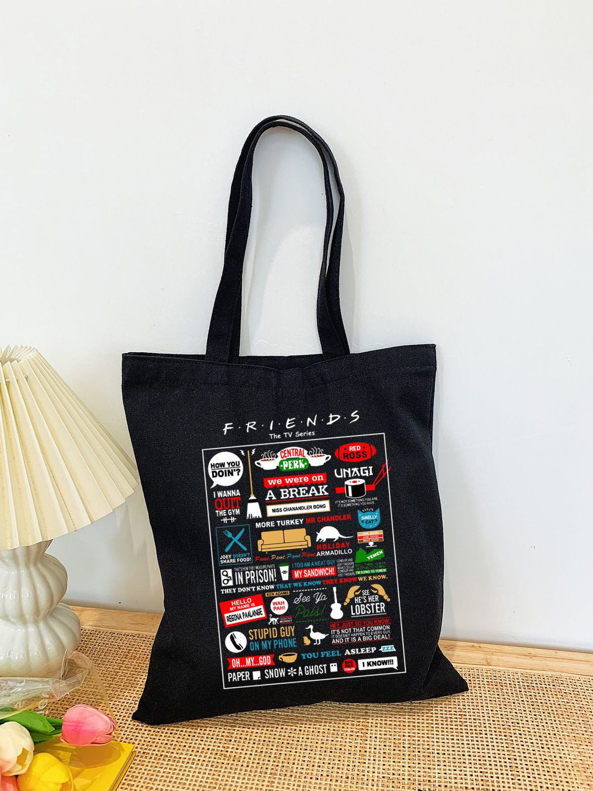 FRIENDS TOTE BAG BLACK