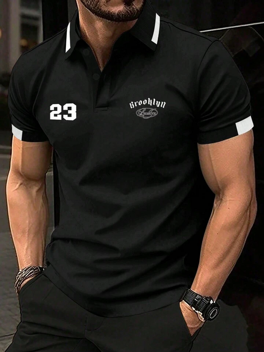 Manfinity Homme Polo Shirt Brooklyn In Black