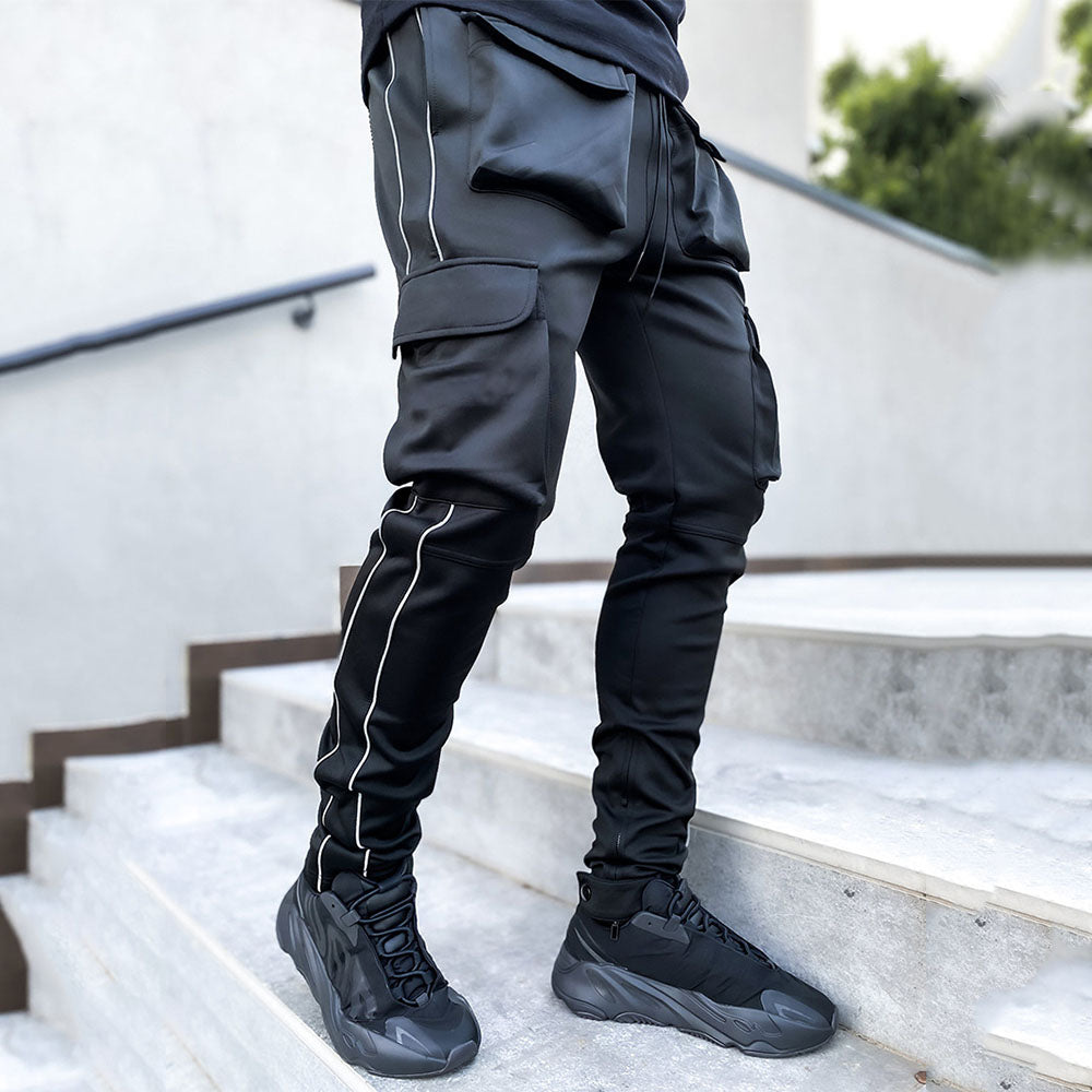 Hip Hop Mens Cargo Pants (Black)