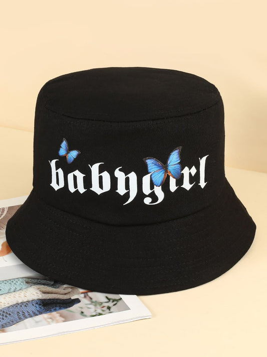 BABYGIRL BLACK BUCKET HAT