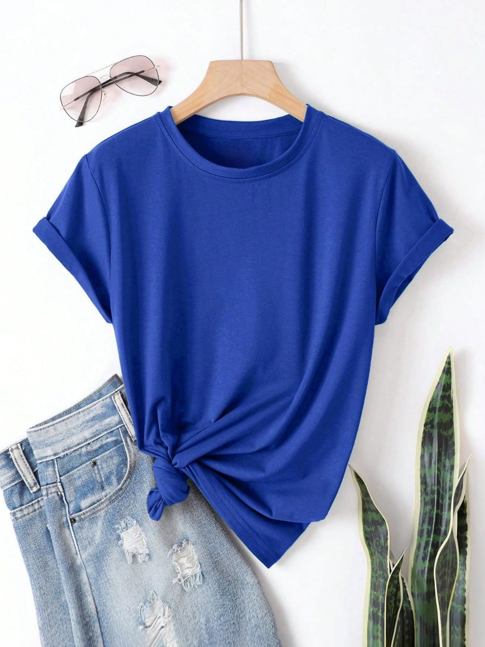 BASIC ROYAL BLUE HALF SLEEVES TSHIRT