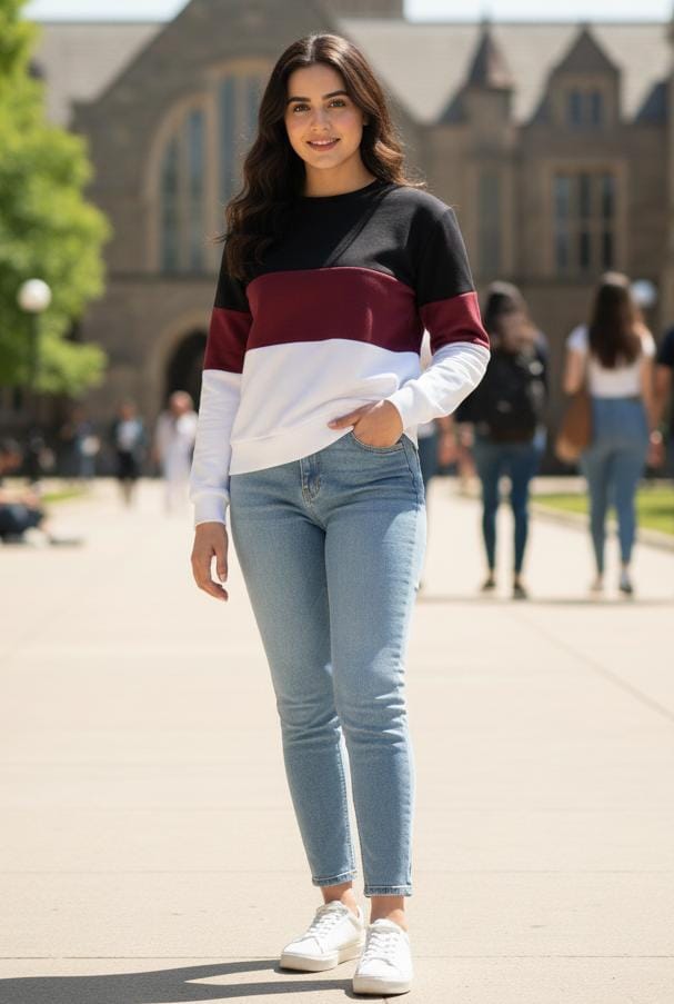 MAROON BLOCK SWEATSHIRT