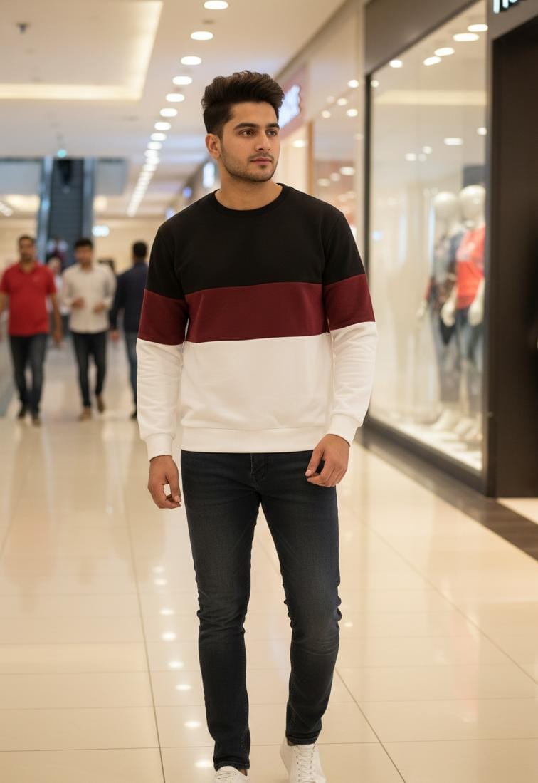 MAROON BLOCK SWEATSHIRT