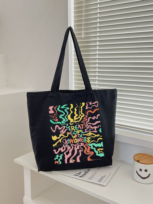 TREAT PEOPLE WITH KINDNESS TOTE BAG BLACK