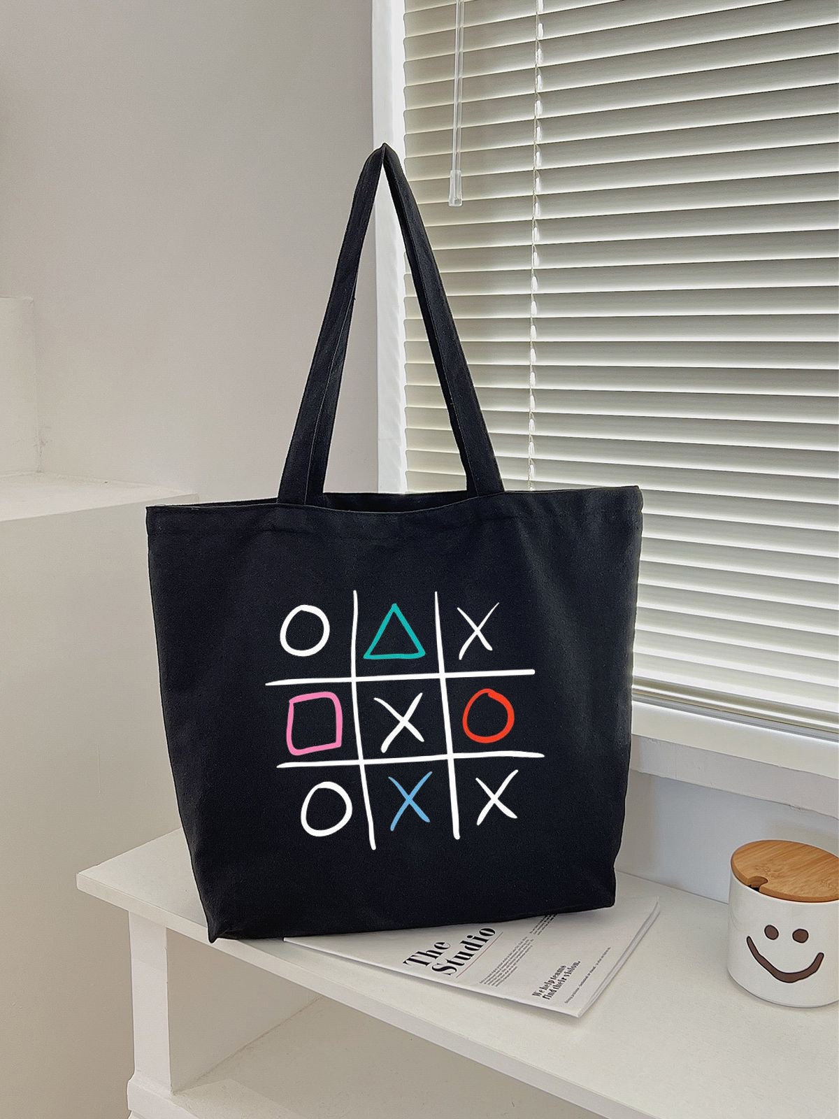 TICK TAC TOTE BAG BLACK