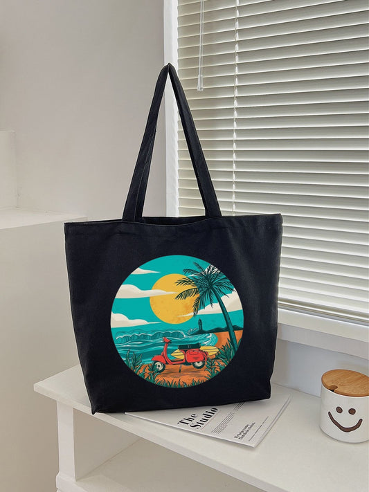 BEACH SCOOTER TOTE BAG BLACK