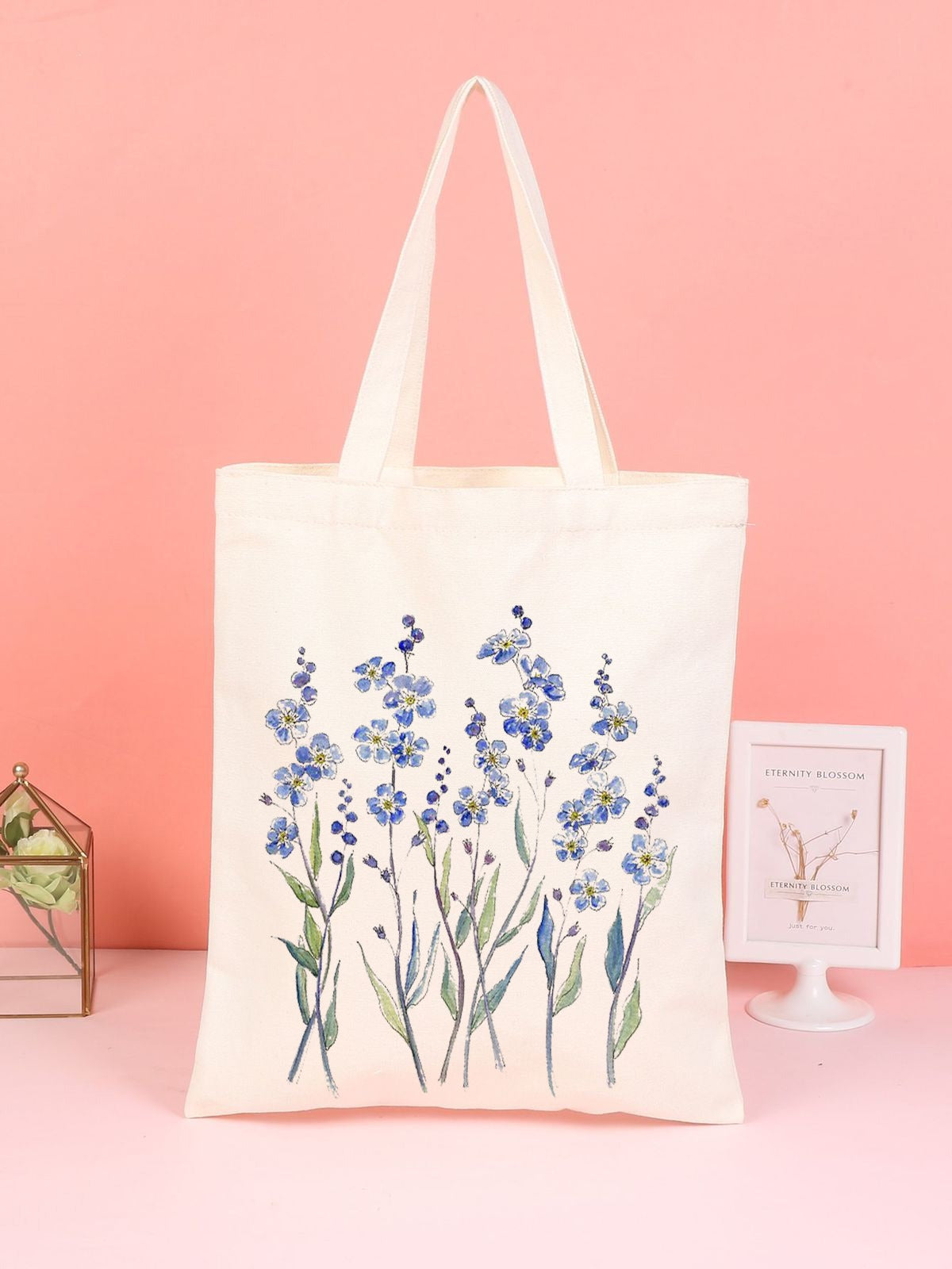 FLOWERS TOTE BAG BEIGE