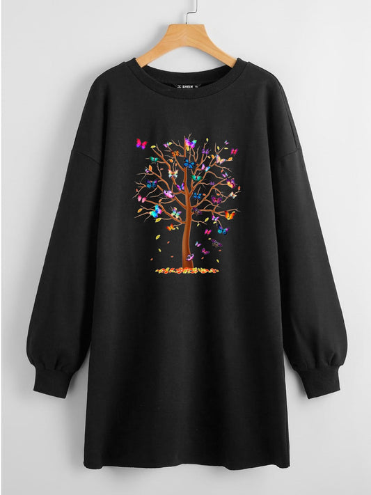 LONG LENGTH SWEATSHIRT BIG TREE