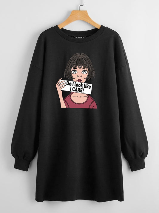 LONG LENGTH SWEATSHIRT DO I CARE