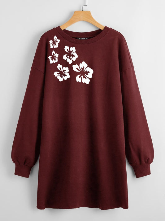 LONG LENGTH SWEATSHIRT FLORAL