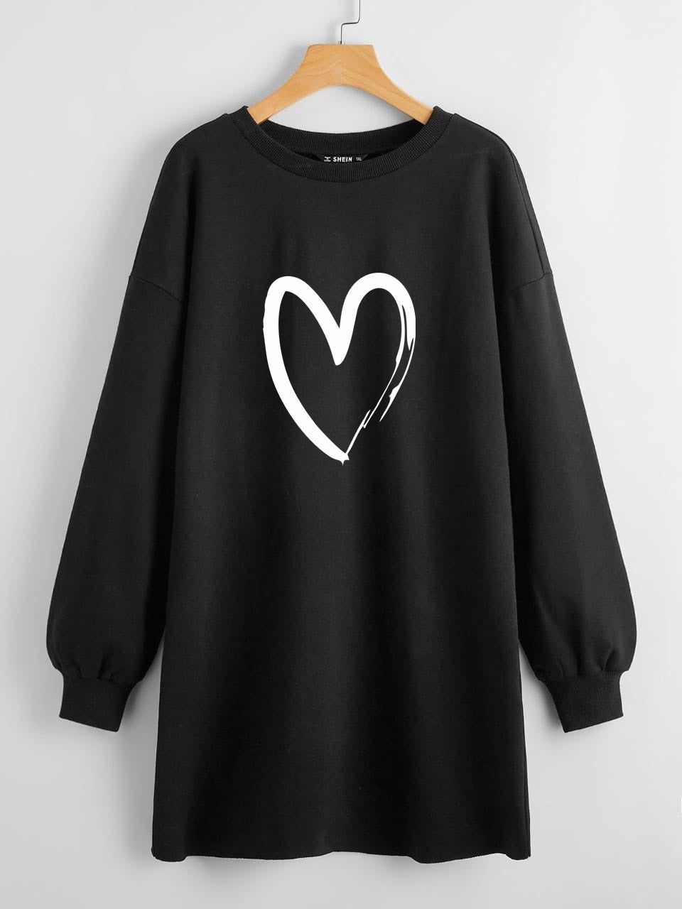 LONG LENGTH SWEATSHIRT SKETCH HEART