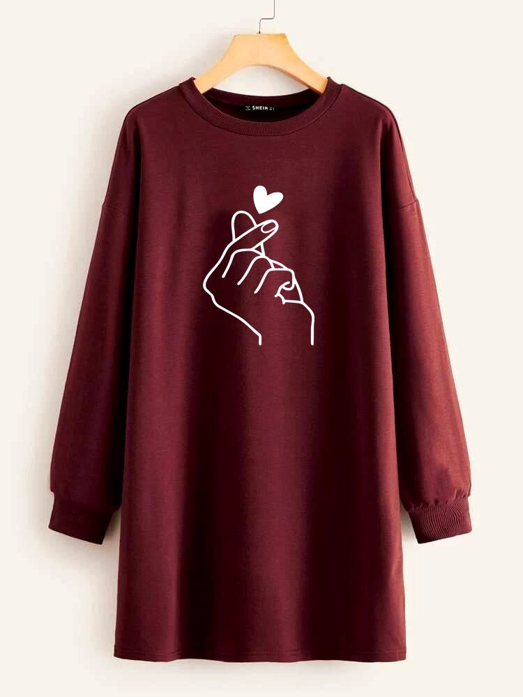 LONG LENGTH SWEATSHIRT LOVE CHARM