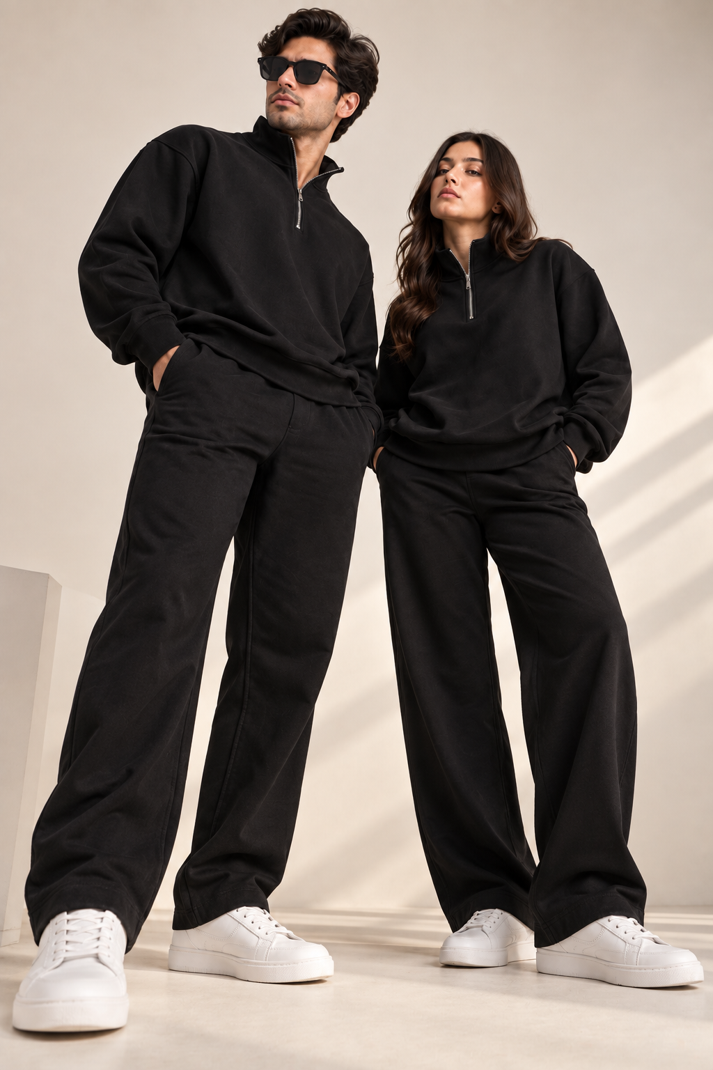Quarter Zip Sweatshirt Black