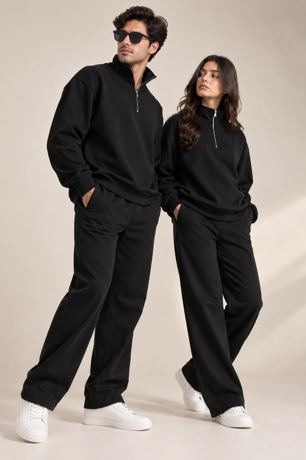 Quarter Zip Sweatshirt Black