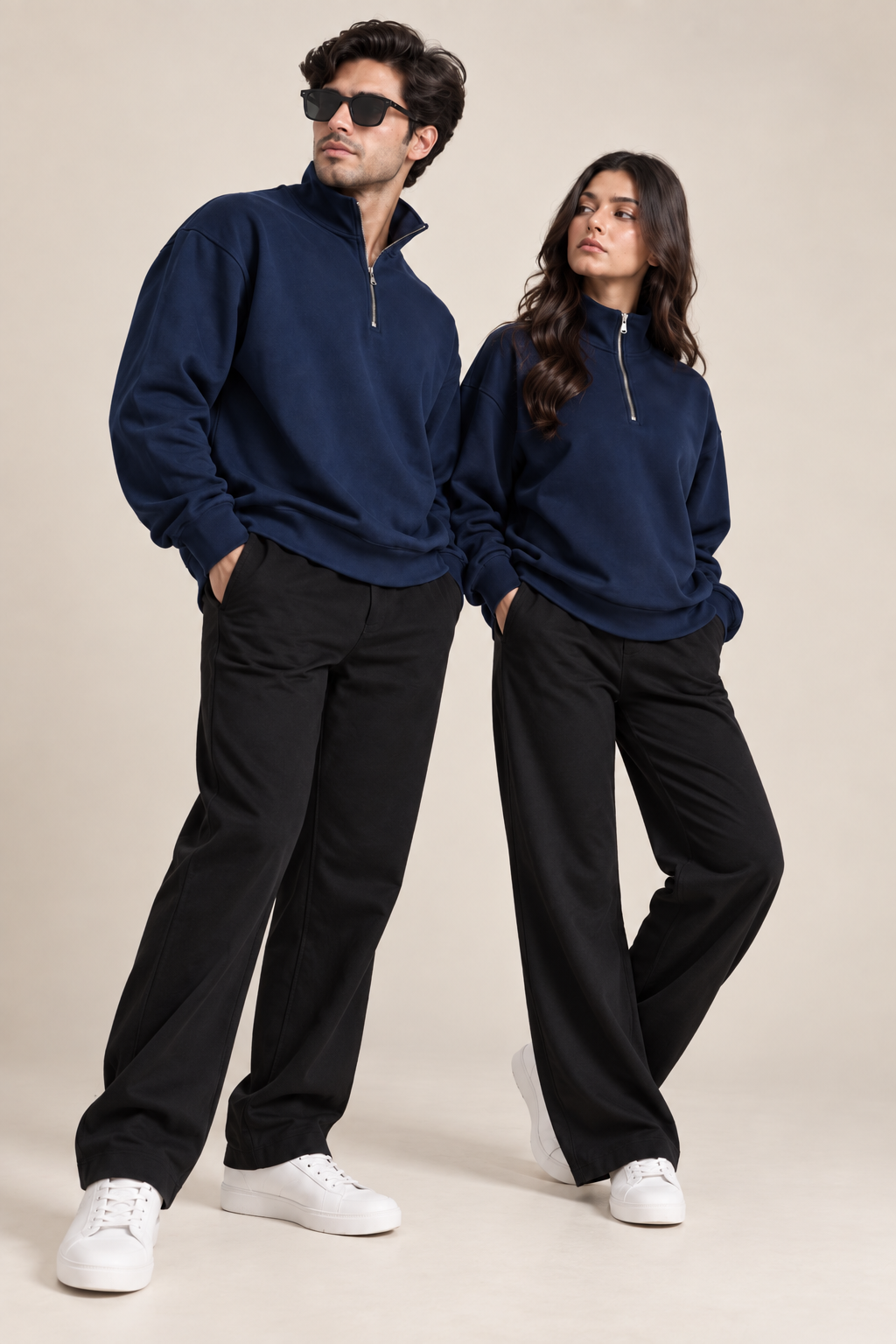 Quarter Zip Sweatshirt Navy
