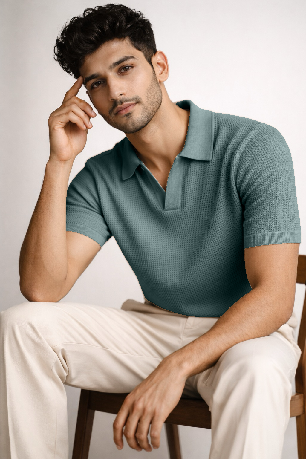 Honeycomb Polo Seige Green