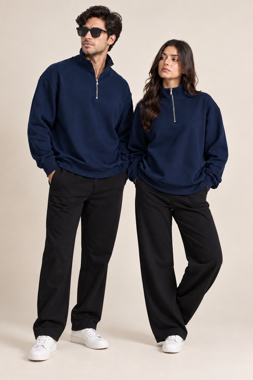 Quarter Zip Sweatshirt Navy
